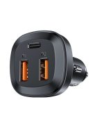 Acefast car charger 66W 2x USB / USB Type C, PPS, Power Delivery, Quick Charge 4.0, AFC, FCP, SCP black (B9)