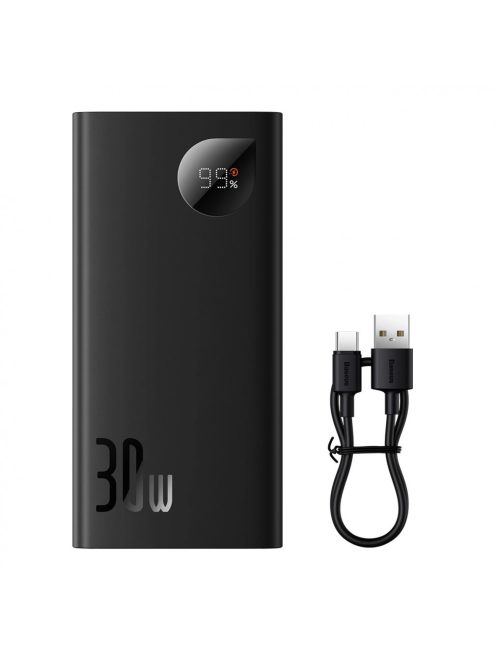 Baseus Adaman2 power bank with digital display 10000mAh 30W 2 x USB / 1x USB Type C Overseas Edition PD QC SCP black (PPAD040101)