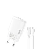 Dudao USB-A 7.5W wall charger + USB-A - USB-C cable 1m white (A1sEUT)