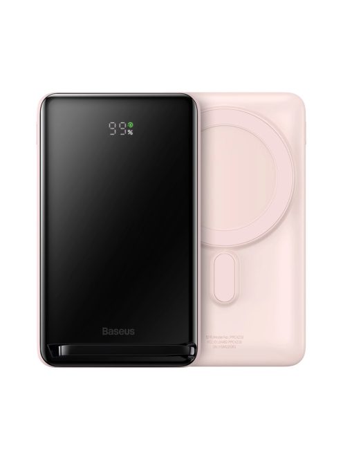 Baseus Magnetic Bracket power bank with wireless charging MagSafe 10000mAh 20W Overseas Edition pink (PPCX000204) + USB Type C cable Baseus Xiaobai Series 60W 0.5m