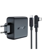 Acefast fast charger GaN 3xUSB-C/1xUSB-A 100W black + angled cable USB-C - USB-C 100W 2m black