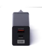 Wozinsky 65W GaN charger with USB ports, USB C supports QC 3.0 PD black (WWCG01)