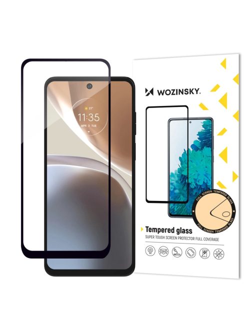 Wozinsky Full Glue Tempered Glass Tempered Glass For Motorola Moto G32 9H Full Screen Protector With Black Frame