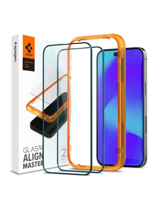 TEMPERED GLASS Spigen ALM GLASS FC 2-PACK IPHONE 14 PRO MAX BLACK