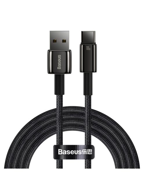 Baseus Tungsten Gold cable USB-A - USB-C 480Mb/s 100W 2m black (CAWJ000101)