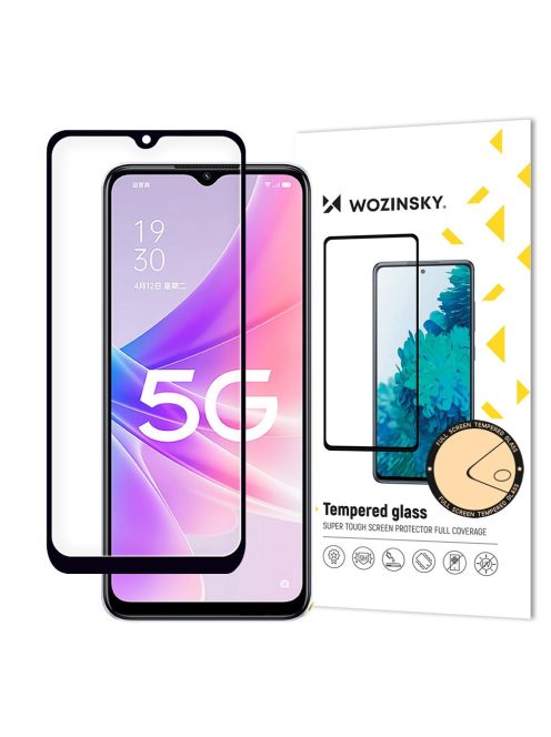 Wozinsky Full Glue Tempered Glass Oppo A77 4G / A57 4G / A57s / A57e full screen with frame black (case friendly)