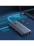 Choetech multifunctional HUB with display 12in1 USB-C to USB-C / USB-A / HDMI / VGA / AUX / SD / TF gray (HUB-M26)