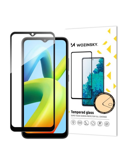 Wozinsky Full Glue Tempered Glass Full Screen Tempered Glass for Xiaomi Redmi A1+ 9H with Black Frame