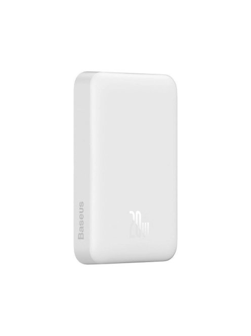 Baseus Magnetic Mini Power Bank with MagSafe 15W / PD Quick Charge QC 20W 10000mAh White (Overseas Edition) + Xiaobai Series USB-C Cable - USB-C 60W 3A 0.5m White