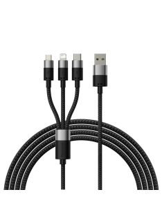   3in1 USB - micro USB / Lightning / USB C 3.5A 1.2m cable Baseus StarSpeed - black