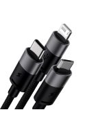 3in1 USB - micro USB / Lightning / USB C 3.5A 1.2m cable Baseus StarSpeed - black