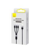 3in1 USB - micro USB / Lightning / USB C 3.5A 1.2m cable Baseus StarSpeed - black