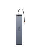 Baseus EliteJoy Gen2 universal USB HUB 12in1 with USB-C cable 25cm notebook stand USB-A / USB-C / DP / HDMI / SD / TF / RJ45 / 3.5mm jack / PD 100W gray (WKSX030213)