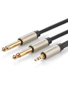 Ugreen cable audio cable mini jack 3.5 mm - 2 x jack 6.35 mm 1m gray (AV126)