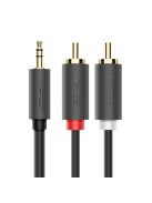 Ugreen AV102 10511 cable 3.5 mm mini jack (male) / 2RCA (male) 1.5m - gray