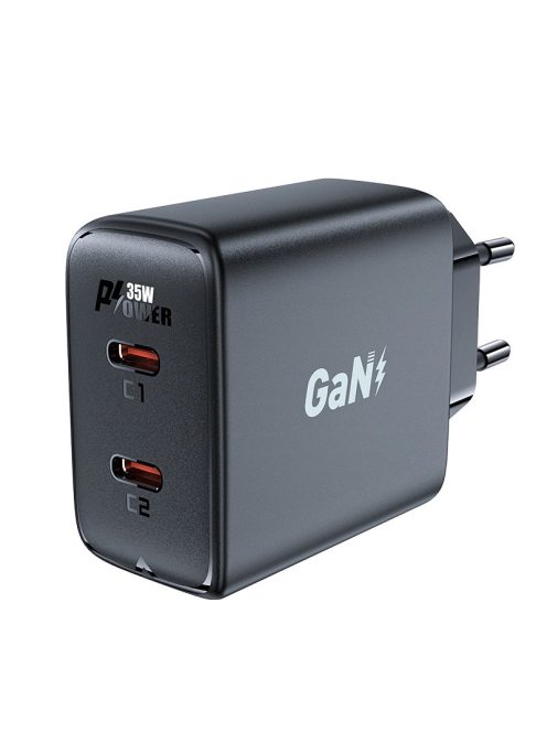 Fast charger GaN 35W PD 2x USB C Acefast A49 - black