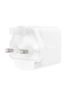 Acefast charger GaN 65W 3 ports (1xUSB, 2xUSB C PD) UK plug white (A44)