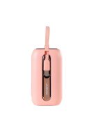 Joyroom mini powerbank 10000mAh Colorful Series 22.5W with 2 built-in USB C and Lightning cables pink (JR-L012)