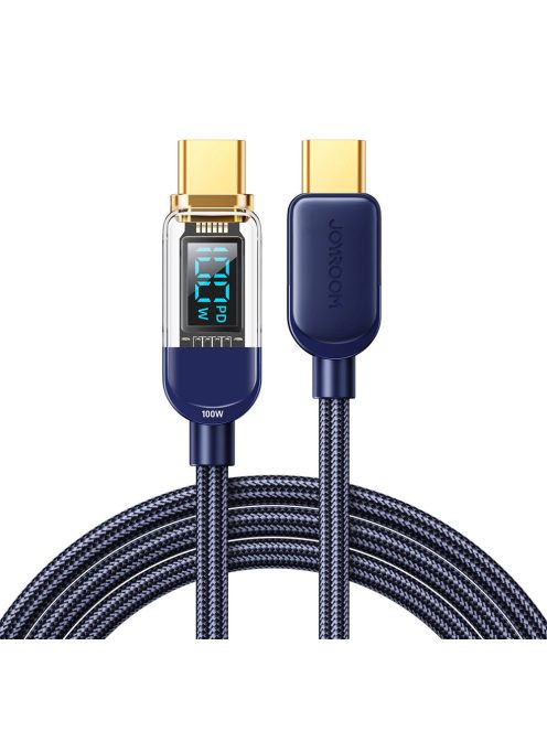 Joyroom A4 USB-C / USB-C 100W 1.2m Cable with Display - Blue