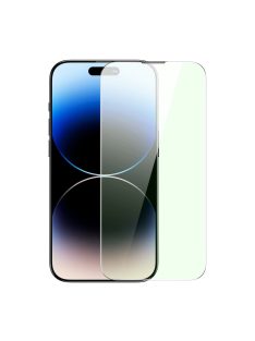   Baseus Full Screen Tempered Glass for iPhone 14 Pro Max with Anti Blue Light Filter and 0.3mm Speaker Cover + Mounting Frame