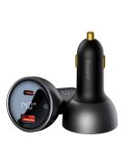 Baseus Digital Display Fast Car Charger USB-A / USB-C PD3.1 140W black + USB-C cable Baseus Superior Series 5A 240W 1m black (CGZX070001)