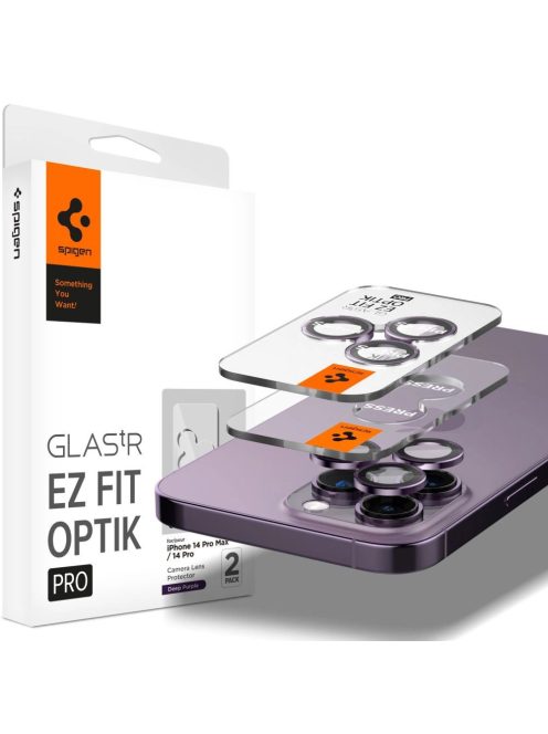 Spigen OPTIK.TR ”EZ FIT” CAMERA PROTECTOR 2-PACK IPHONE 14 PRO / 14 PRO MAX DEEP PURPLE