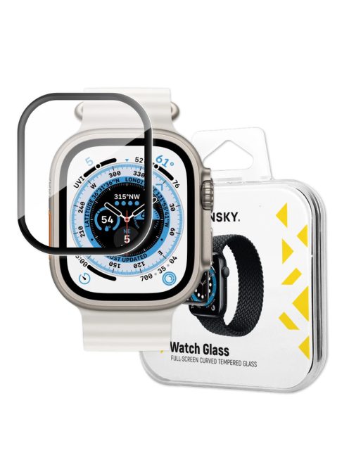 Wozinsky Full Glue Tempered Glass Apple Watch Ultra 49mm 9H Full Screen Tempered Glass with Black Frame