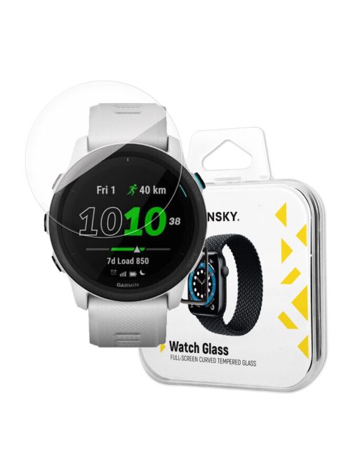 Wozinsky Full Glue Tempered Glass Tempered Glass For Garmin Forerunner 745 9H Full Screen Full Cover With Black Frame