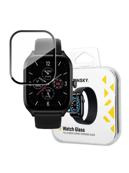 Wozinsky Full Glue Tempered Glass Tempered Glass For Xiaomi Amazfit GTS 4 9H Full Screen Cover With Black Frame