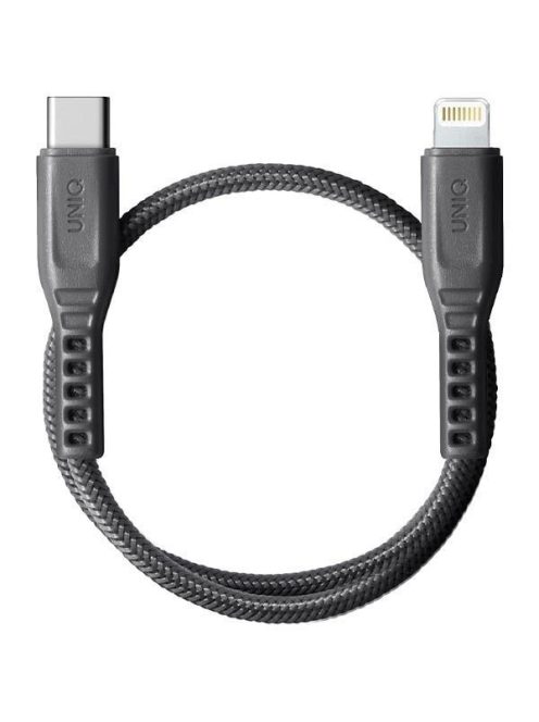 Uniq Flex USB-C / Lightning 18W nylon cable 30 cm - gray