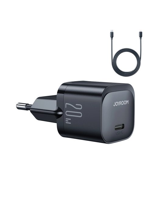 USB C 20W PD mini charger with USB C cable - Lightning Joyroom JR-TCF02 - black