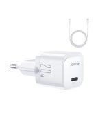 USB C 20W PD mini charger with USB C cable - Lightning Joyroom JR-TCF02 - white