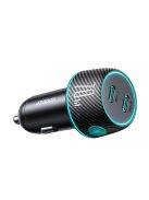 2x USB C 70W car charger with LED backlight Joyroom JR-CCN02 - black