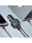 2x USB C 70W car charger with LED backlight Joyroom JR-CCN02 - black