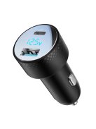 Car charger with voltmeter 53W (USB C, USB) Joyroom JR-CCD01 black