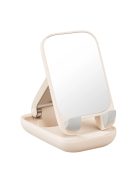 Adjustable phone stand with mirror Baseus Seashell Series - beige