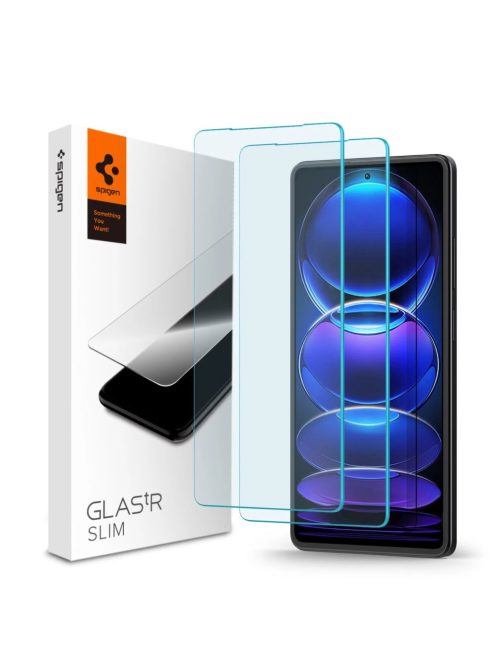 TEMPERED GLASS Spigen GLAS.TR SLIM 2-PACK XIAOMI REDMI NOTE 12 PRO 5G / 12 PRO+ PLUS 5G / POCO X5 PRO 5G CLEAR