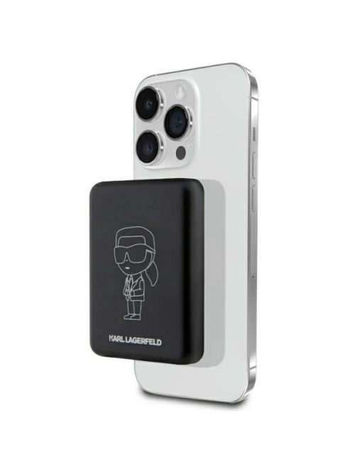 Karl Lagerfeld Inductive power bank KLPBMKIOTTGK 5W 3000mAh black/black Ikonik MagSafe