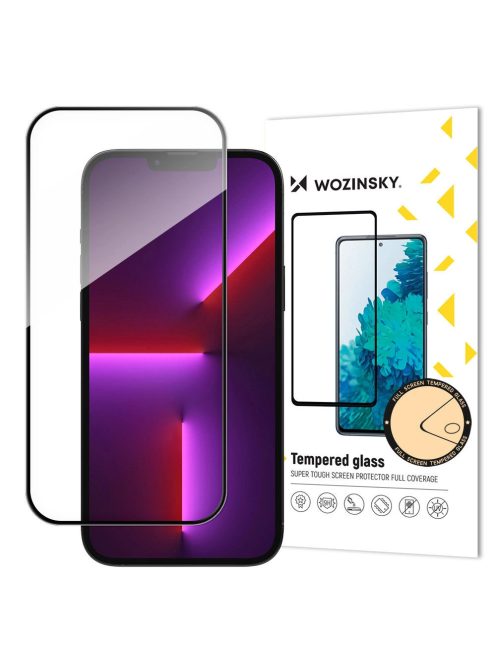 Full Screen Tempered Glass with Frame Case Friendly Wozinsky Full Glue iPhone 15 Pro - Black