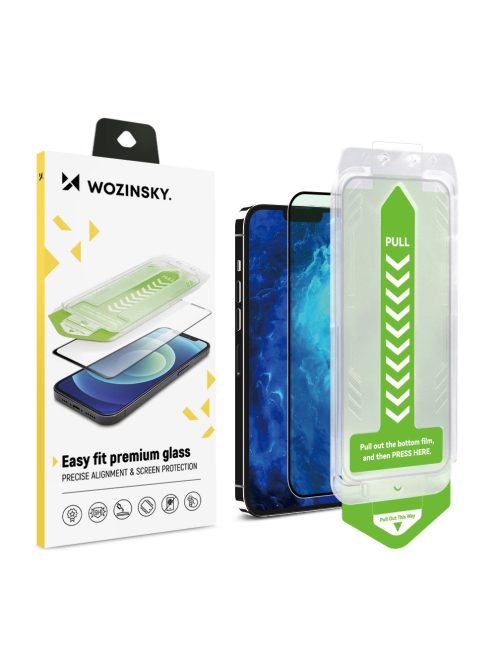 9H tempered glass with mounting frame for iPhone 13 Pro Wozinsky Premium Glass - black