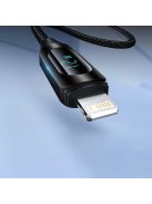 USB-A Cable - Lightning Wozinsky WUALC2 with LED Display 2.4A 2m - Black