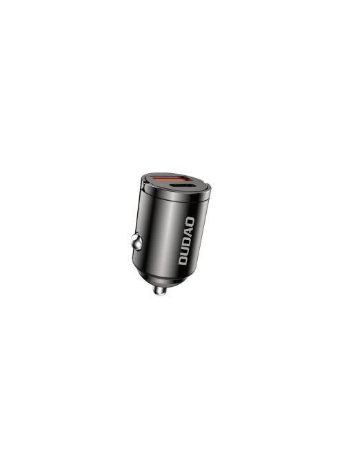 Dudao R3MAX 48W QC PD mini car charger - black