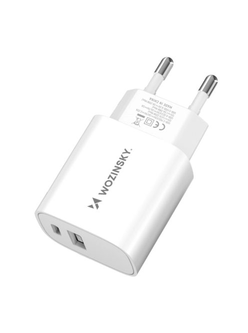 Wozinsky WGWCW USB-A USB-C 20W wall charger - white