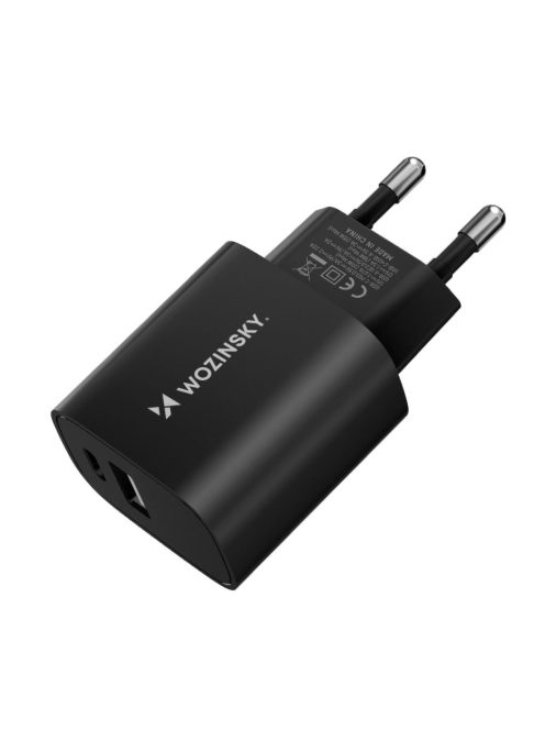 Wozinsky WGWCB USB-A USB-C 20W wall charger - black