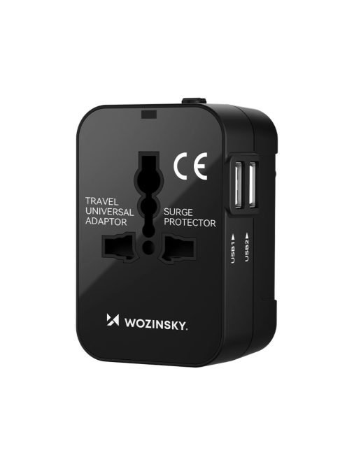 Wozinsky WUTWC travel adapter universal 24W EU / US / AUS / UK / 2x USB-A - black