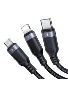 Joyroom Multi-Use Series S-A18 3in1 USB-A - Lightning / USB-C / micro USB cable 1.2m - black