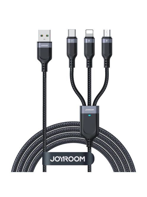 Joyroom Multi-Use Series S-A18 3in1 USB-A - Lightning / USB-C / micro USB cable 0.3m - black