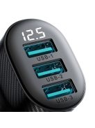 Joyroom JR-CCD03 3.4A car charger with 3x USB-A display - black