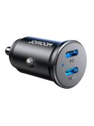 Joyroom JR-CCN06 30W 2x USB-C mini car charger metal - black