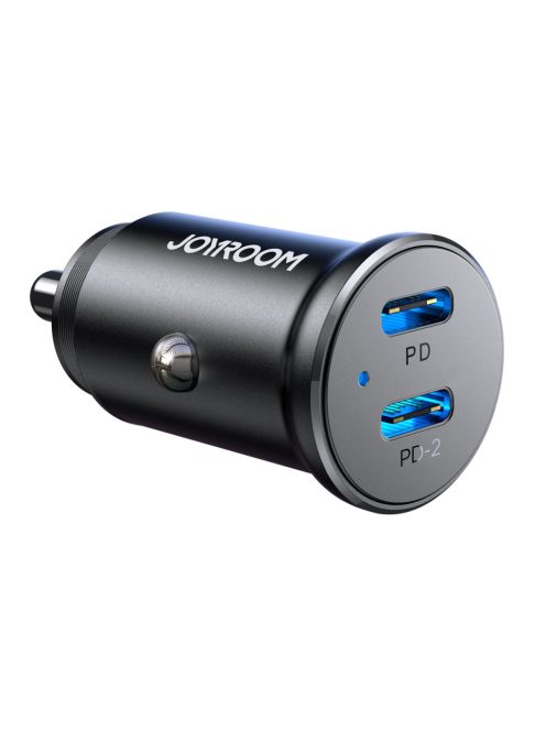 Joyroom JR-CCN06 30W 2x USB-C mini car charger metal - black